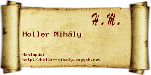 Holler Mihály névjegykártya